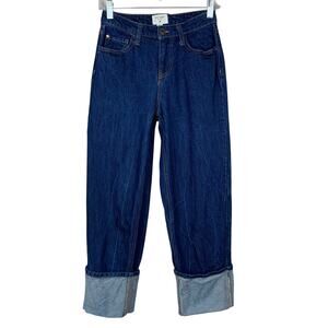 Kate Spade x Target Jeans High Rise Straight Leg Wide Cuff Dark Blue Women's 00